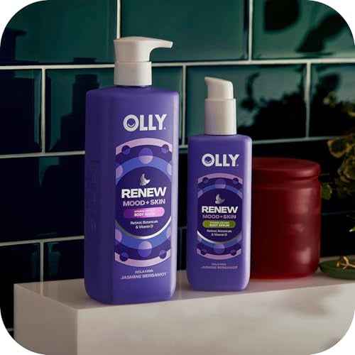 OLLY Renew Body Lotion-Serum with Vitamin D, Retinol & Botanicals ? Nourishing Cleanser for Skin Barrier Repair, Deep Hydration, Jasmine Bergamot Scent, 8oz