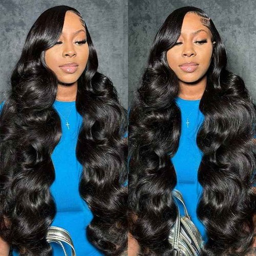 GMNSTAR 28 Inch 13x6 Lace Front Wigs Human Hair Body Wave HD Lace Frontal Wigs for Black Women 180 Density Glueless Wigs Human Hair Pre Plucked with Baby Hair