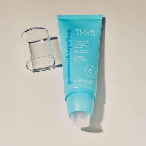 TULA Skin Care Face Filter Blurring and Moisturizing Primer - Supersize Sunrise, Evens the Appearance of Skin Tone & Redness, Hydrates & Improves Makeup Wear, 2.02fl oz