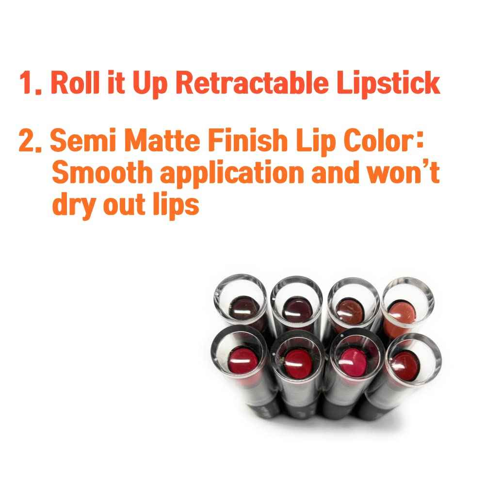 48 pcs 8 Colors Nabi Semi Matte Lipstick, Smooth Application and Won’t Dry Out Lips, Included Display Box (Wholesale Lot)