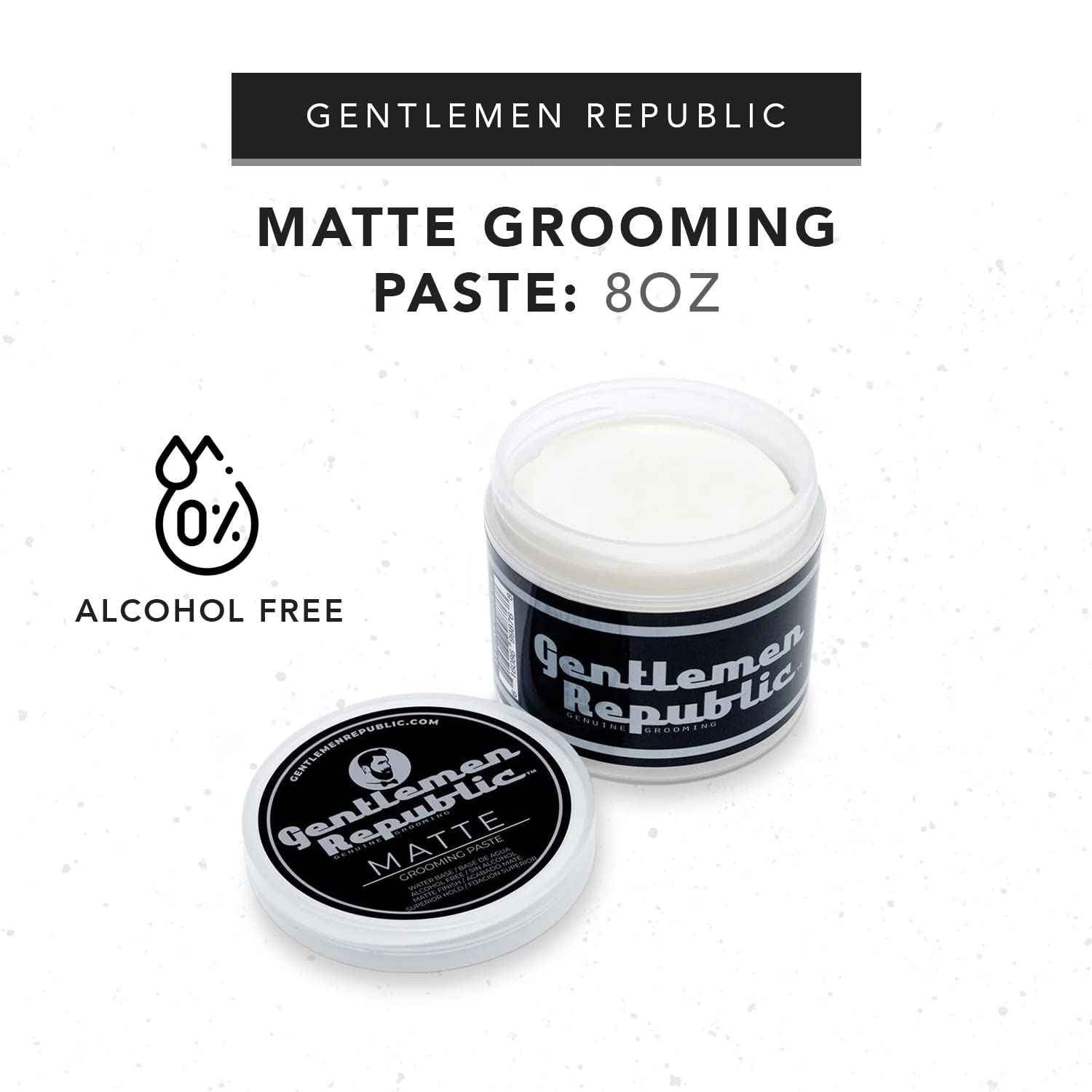 Gentlemen Republic 4 Oz(Pack of 2) Matte Paste - Water-Based Professional Formula with Superior Hold and Matte Finish for a Natural Look, Made in the USA