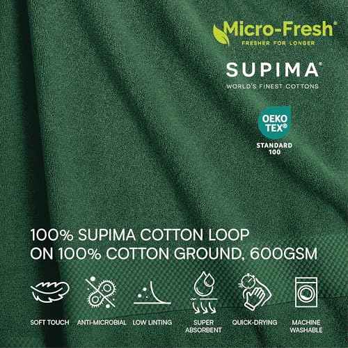 Lacoste Heritage 100% Supima Cotton Wash Cloth, Croc Green, 13" x 13" ? Highly Absorbent & Quick Drying, Premium Super Soft Bath Towel, Bathroom Essential, Gift for All Occasions, Machine Washable