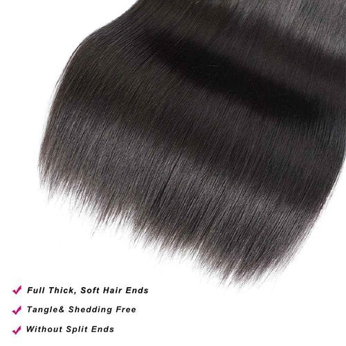 JTMMP 12A Straight Bundles Human Hair 26 26 26 Inch 100% Unprocessed Brazilian Virgin Hair 3 Human Hair Bundles for Black Women Natural Color Suitable To Wear At All Times