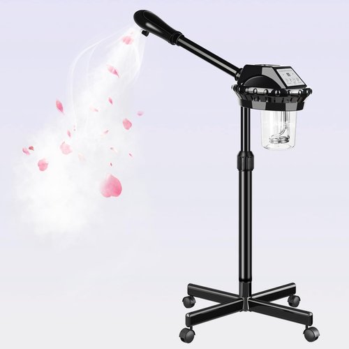 Wuissvnb Facial Steamer, Poressional Facial Steamer on Wheels with Timer Function, Ozone Face Steamer for Spa, Salon and at Home Use
