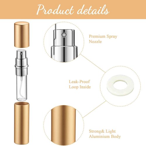 Motiskyy 140 Pcs 5ml Refillable Perfume Atomizer Mini Refillable Travel Spray Bottle Portable Bottle Bulk with 140 Pcs Perfume Dispenser Pump Transfer Tool for Outgoing, Mixed Color
