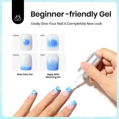 Beetles Gel Nail Polish Set 119 PCS 100 Colors with Beetles Nail Blooming Gel, 20ml Large Capacity Hema Free Clear UV LED Blossom Gel