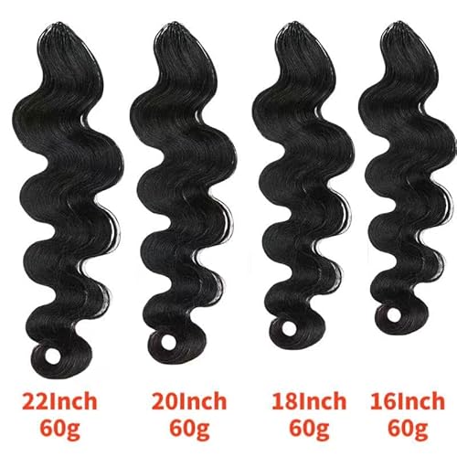 100% Human Hair Body Wave Knotless Pre-Separated Crochet Hair feather crochet human hair extensions for Women Natural Color 20 Inch 60g