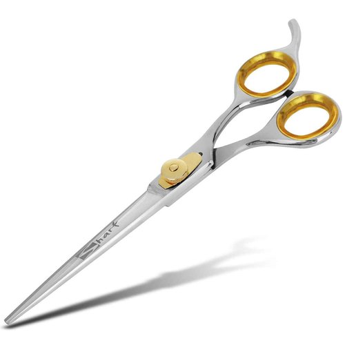 SHARF Gold Touch Barber 7.5 Inch, Professional Straight Shears 440c Japanese Stainless Steel Barber Scissors for Men and Women