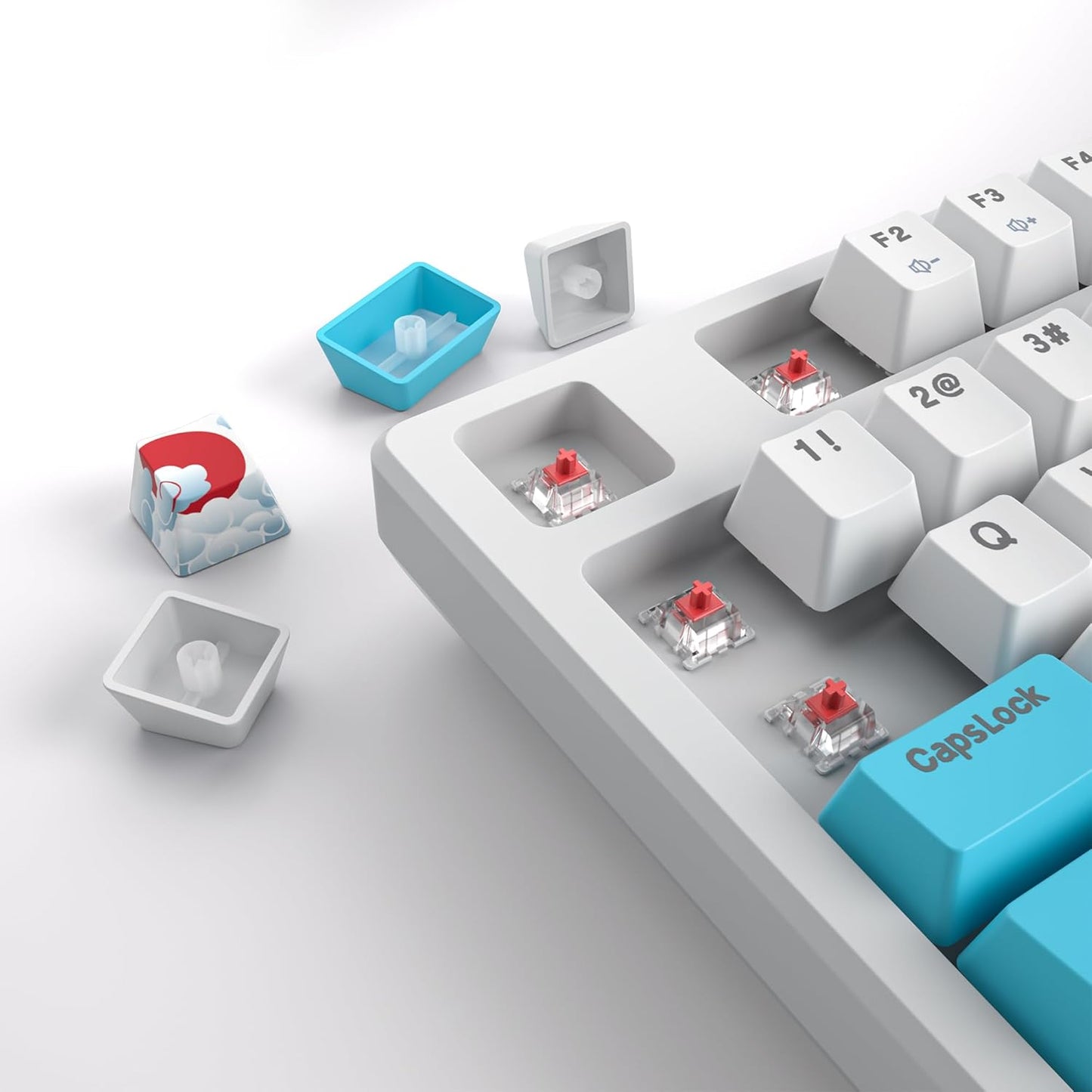 60 Percent Gaming Keyboard Mechanical with Linear Red Switch, 65% Wired Ultra-Compact Mini Keyboard Rainbow with PBT Keycaps for Ps4/Ps5/Xbox(68 MonsterB)
