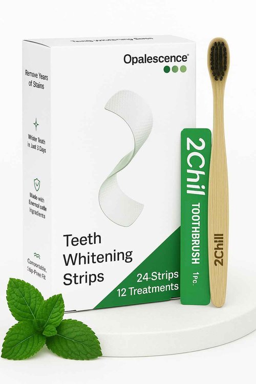 Opalescence Teeth Whitening Strips (24 Treatments) Hydrogen Peroxide Formula 10% – Enamel Safe – Comfortable Slip Free - Teeth Bleaching - Sensitivity Free - Plus Toothbrush- 6050-2T