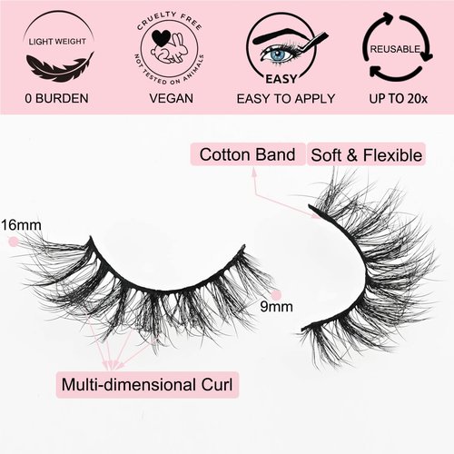 APCYUST Faux Mink False Lashes Wholesale 10/30/50/100 Pairs 20mm Fluffy 5 Styles Fake Eyelashes 5D Soft Wispy Strip Eye Lashes (100 Pairs-5 Styles Upgrade)