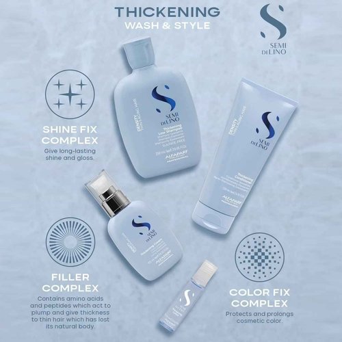 Alfaparf Milano Semi di Lino Density Thickening Leave-In Treatment for Thin Hair - Thermal Protection - Builds Body, Plumps Hair - Volumizing Hair Product - Youthful and Thicker Hair - 6 Vials