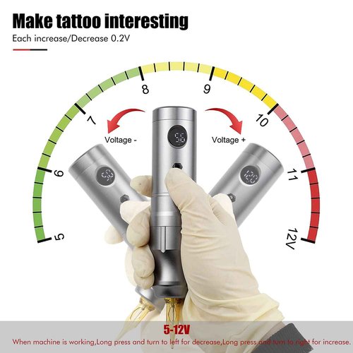 Cordless Tattoo Machine Pen Kit -BIOMASER Rotary CORELESS Tattoo Machine Pen with Two Batteries 20pcs Cartridges needle for Professionals and Beginners Tattoo Artists