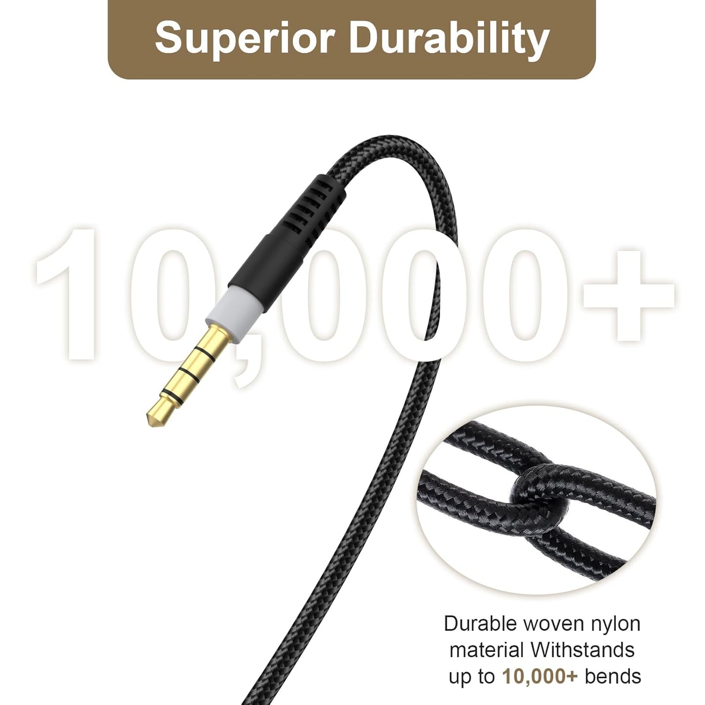 3.5mm Audio Jack Stereo Cloud Alpha Cable Aux Cord Game Headset Cable Wire Compatible with HyperX Kingston Cloud Alpha and Cloud Mix Gaming Headset, 5ft (No Mic)