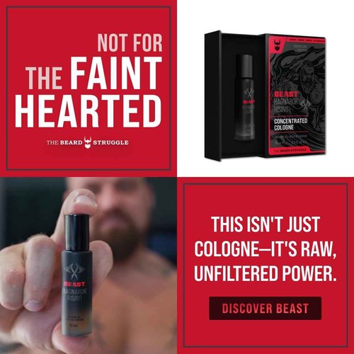 The Beast Line Cologne for Men by Beard Struggle - 6x Longer Than Traditional Colognes - Ragnarok Rising Eddie Hall Beast Line - Signature Edition - Mens Cologne, 15 mL Glass Roller Bottle