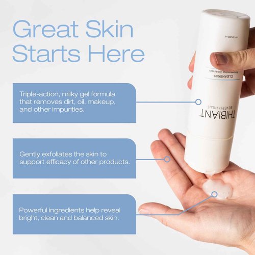 Thibiant Beverly Hills CleanSkin 6.07 Oz and Moisture Perfect 1.7 Oz Bundle | Brightening Cleanser, Facial Wash Cleanses, Exfoliates and Hydrates Skin | Hydrating Moisturizer and Anti Aging Face Cream
