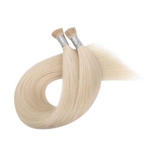 ABH AmazingBeauty Blonde Hair Extensions 24 Inch I Tip Ash Platinum #60A - Soft Fusion Human Hair 50Gram/50Strands