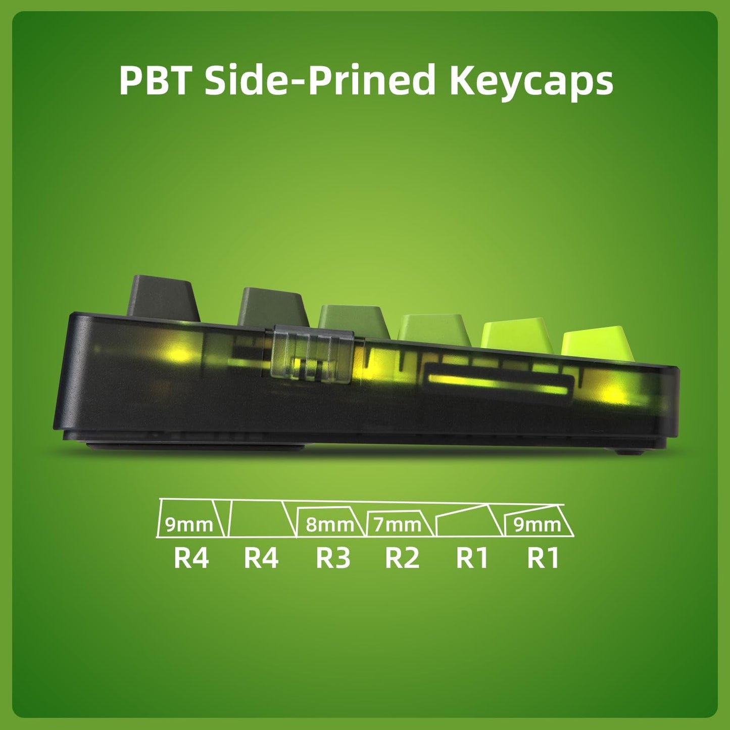 ZORNHER ZH980 Wireless Mechanical Gaming Keyboard,95% Green Hot-Swappable Custom Creamy Keyboard with Number Pad,Lighted Up PBT Dipped Keycaps,Pre-Lubed Linear Switches,RGB Backlit,2.4GHz/USB-C/BT5.0