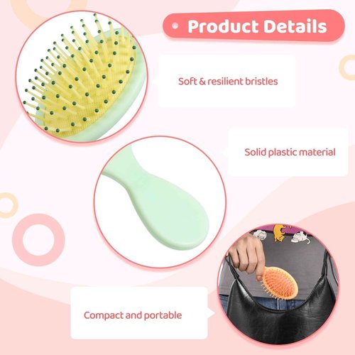 120 PCS Mini Wet Hair Brush Bulk,Travel Detangling Comb Brush with Soft Bristles for Wet and Dry Hair, Smoothing Knots with Ease for Most Hair Types