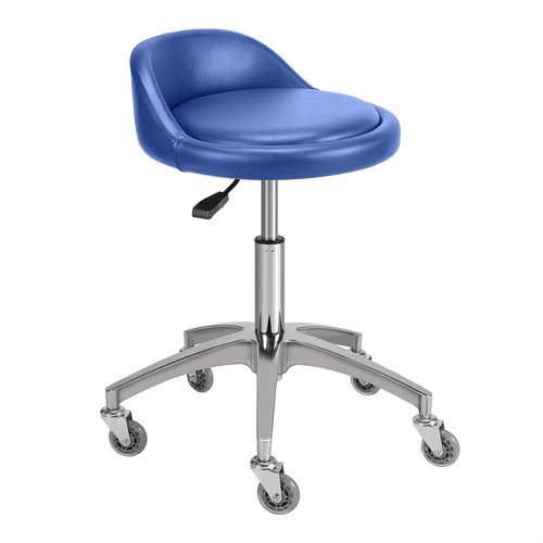 Rolling Salon Stool Chair with Back Support - Height Adjustable Hydraulic Stool with Wheels - Heavy Duty Swivel Stools 400lb Capacity for Home Salon Facial Spa Massage Clinic and Work Bench (Blue)