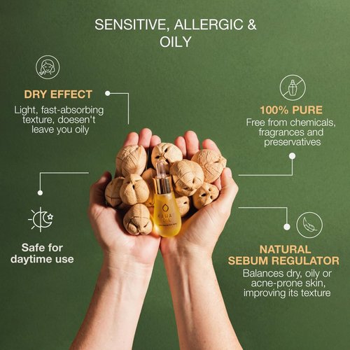 Kahai Oil Natural Anti Aging Face & Body Oil 100% Pure Cacay Cold Pressed Reduce Wrinkles & Fine Lines, Firms Skin, Elasticity Deep Hydration For Face, Neck, Decollete, Hands, Hair All Skin Types 50ml