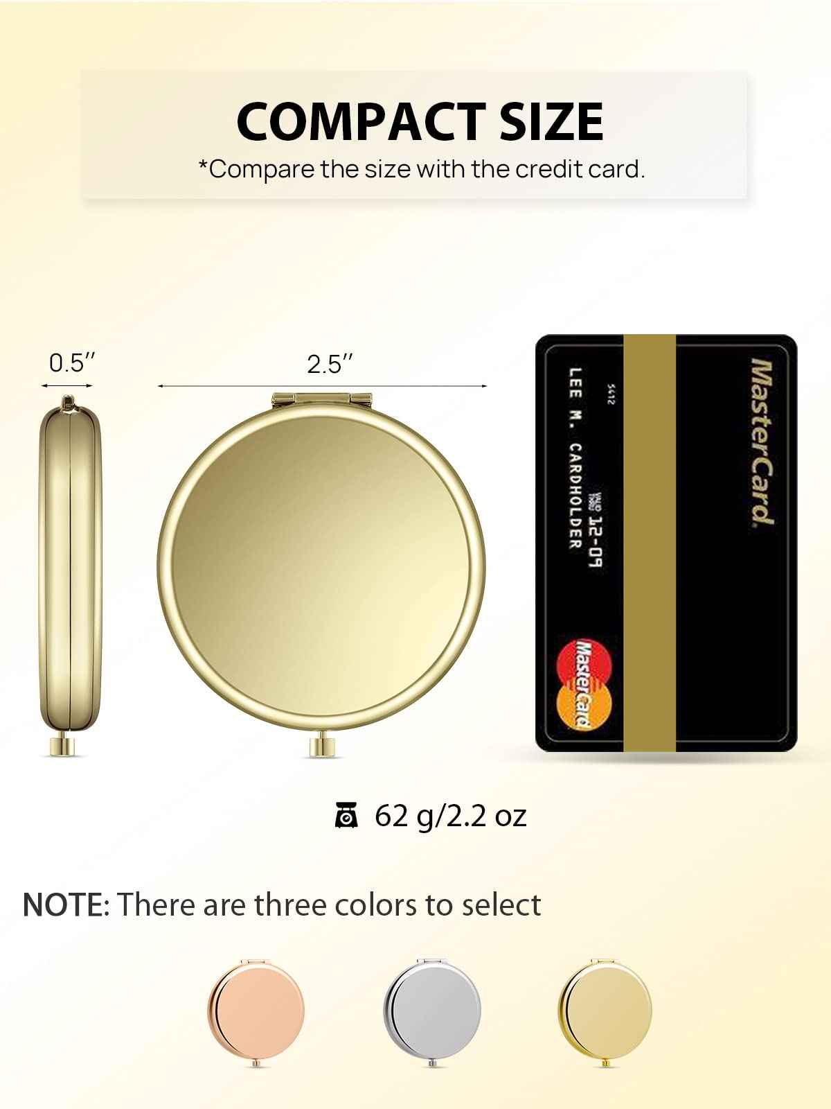 Getinbulk Compact Mirror Bulk, Pack of 12 Double-Sided 1X/2X Magnifying Metal Makeup Mirrors(Round, Gold)