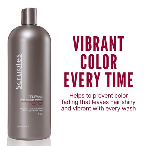 Scruples Color Renewal Gentle Shampoo - Maintain Hair Health Without Stripping Color - Established, Trusted Formulas for Ultimate Hair Shine, 33.8 oz (Pack of 2)