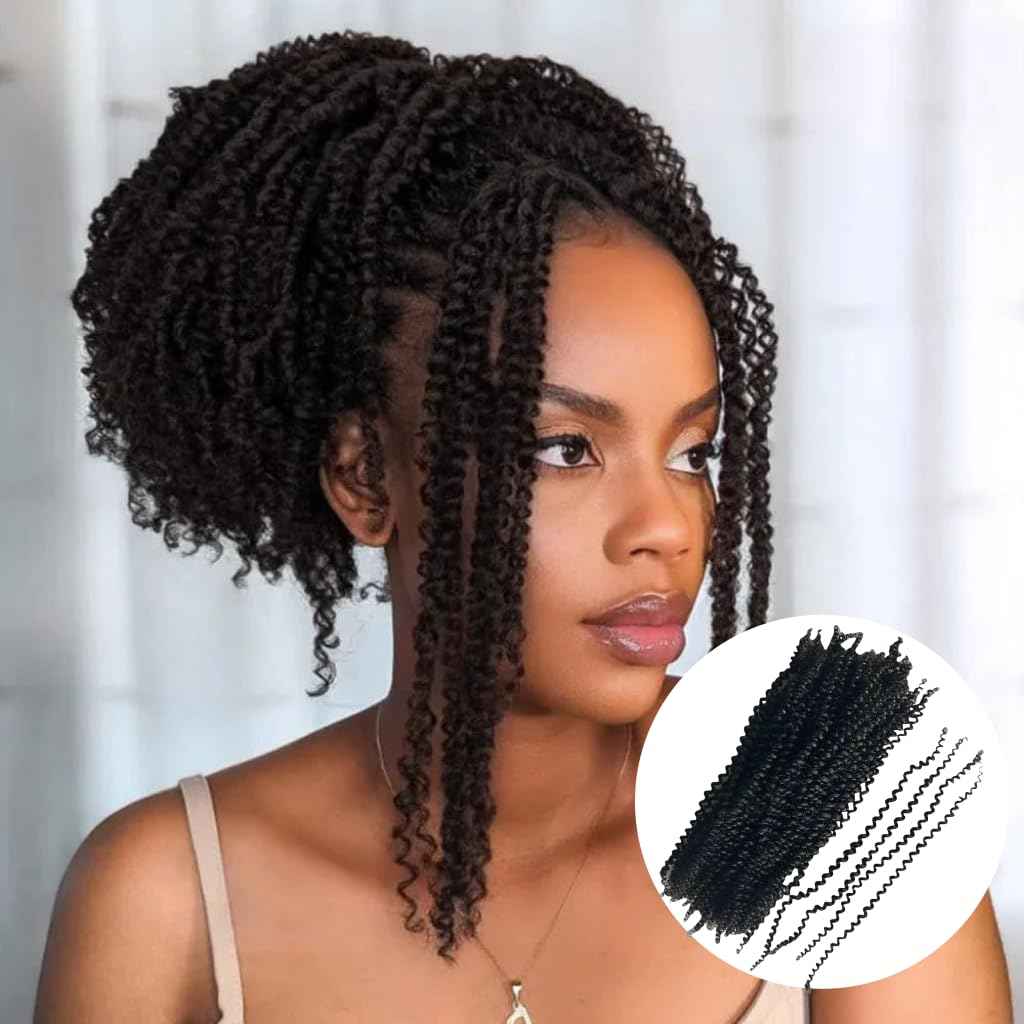 Human Hair Springy Twist Hair Extensions Afro Kinky Bulk Hair 100% Human Hair Twist Crochet Braiding Hair Springy Afro Twist Hair Extensions Natural Color For Black Women 14 Inch 100g