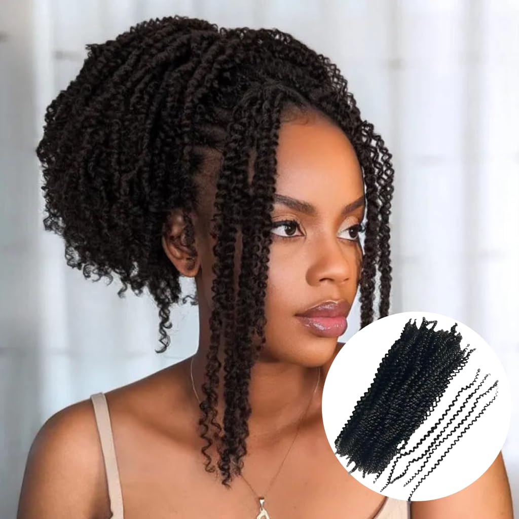 Human Hair Springy Twist Hair Extensions Afro Kinky Bulk Hair 100% Human Hair Twist Crochet Braiding Hair Springy Afro Twist Hair Extensions Natural Color For Black Women 22 Inch 100g