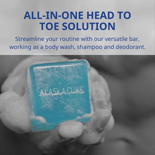 Alaskacube Cool Menthol Shower Bath Body Soap Bar Cleanser Refreshing Cooling Effect Rich Foam for Body (Pack of 3) | 3% Menthol | Body Wash, Shampoo for Men Women Bundle Value Set (Mint, Menthol)