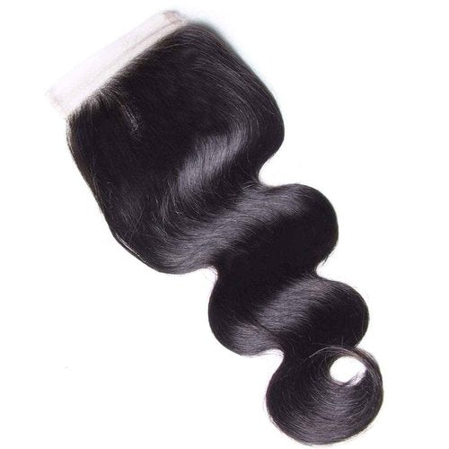 UNice Hair Body Wave 4x4 lace Closure Free Part, Unprocessed Brazilian Human Virgin Hair Swiss Lace Closure Natural Black Color 14 inch