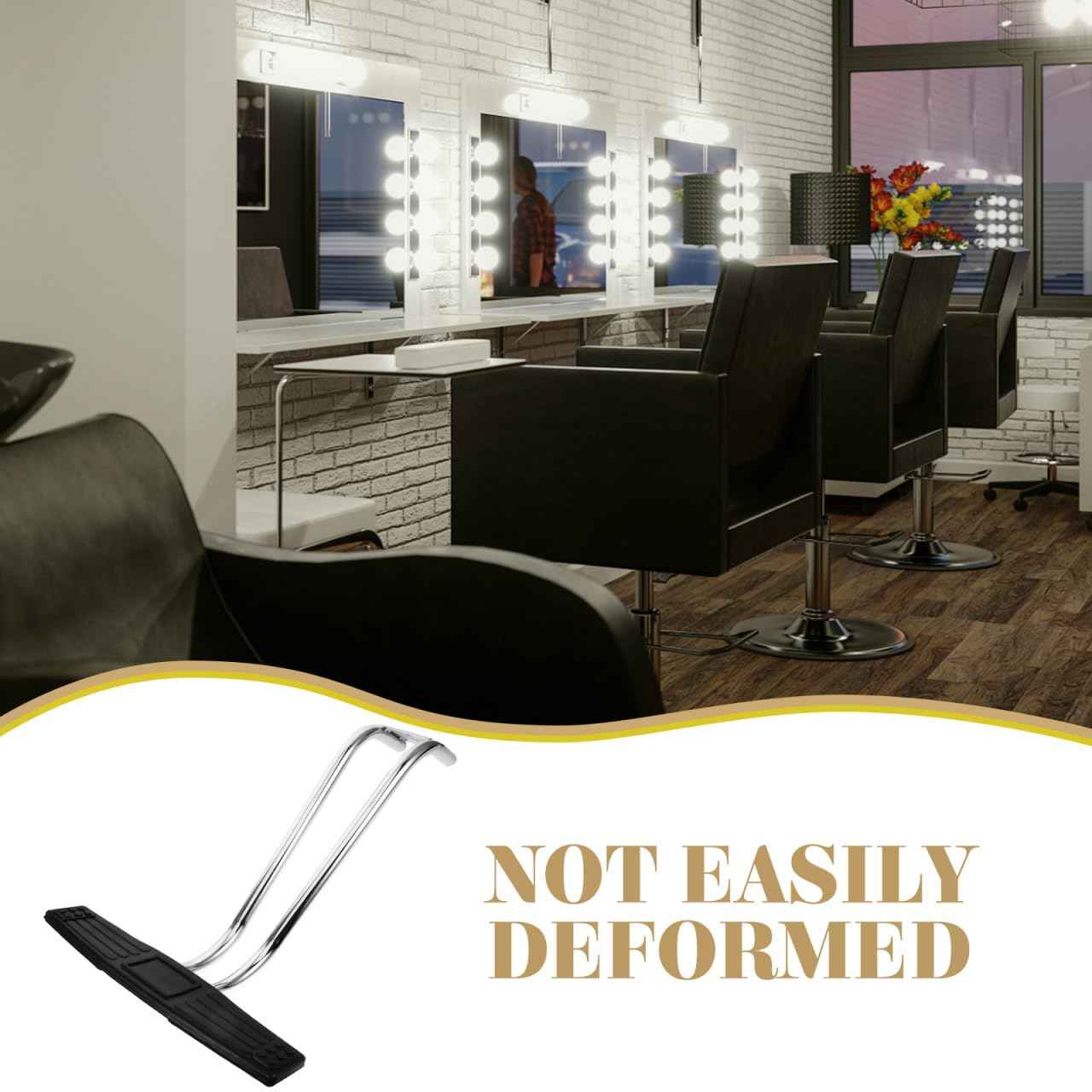 Housoutil Hair Salon Chair Foot Pad Salon Chair Legrest Elevating Footplate Couch Feet Pad Foot Rest Attachment Universal Stainless Steel Pedicure Stand