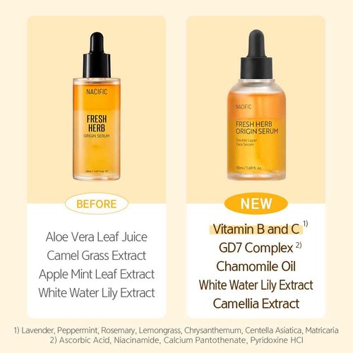 NACIFIC Fresh Herb Origin Triple Set (Toner 150ml, Serum 50ml, Cream 50ml) 82% PotMarigold Flower Water, Moisturizing, Niacinamide, Pore, Sepicalm, Orange