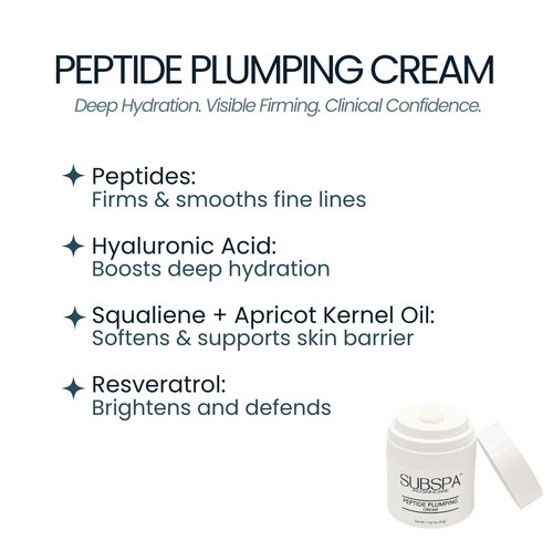 SubSpa Peptide Plumping Cream – Doctor-Developed Anti-Aging Moisturizer with Peptides, Hyaluronic Acid & Resveratrol – Hydrates, Firms & Smooths Fine Lines – 1.66 oz