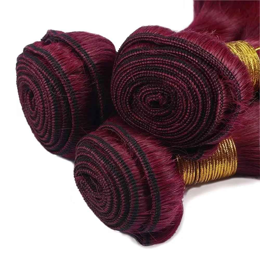 28 30 32 inch 99j Human Hair Bundles Burgundy Body Wave Bundles Red Human Hair Bundle Dark Burgundy Color