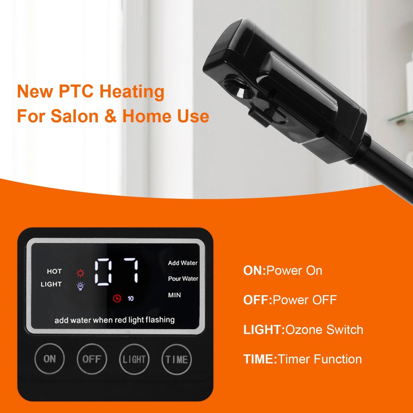 Professional Facial Steamer with 5X Magnifying Lamp, 2 in 1 Facial Steamer Upgrade PTC Heating, Esthetician Steamer Black Face Steamer for Salon Spa Beauty Skin Care (Black)