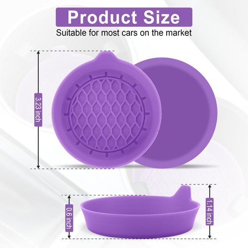 SINGARO Car Cup Holder Coaster, Silicone Cup Holder Insert, Universal Non-Slip Cup Holders, Car Accessories Interior for Women and Man 4 Pack Light Purple