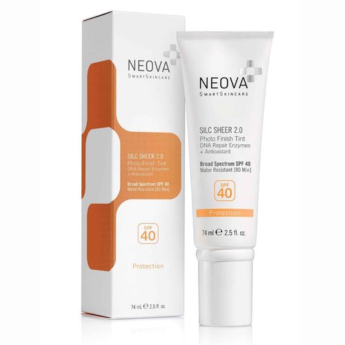NEOVA SmartSkincare Silc Sheer 2.0 Tinted Sunscreen 2.5 fl oz | Broad Spectrum SPF 40 | Up To 80 min. Water Resistance | Oil & Fragrance Free | For All Skin Types
