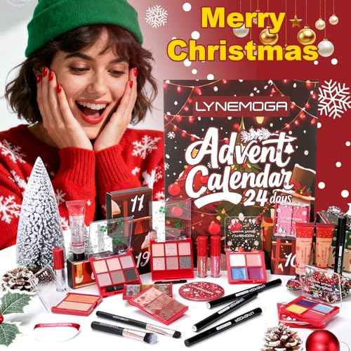 Makeup Advent Calendar 2025 for Women Teen Girls,24 Days Christmas Beauty Make Up Sets for Party Festival, Advent Beauty Calendar 2025 Cosmetics Holiday Surprise Make Up Kits for Women Full Kit