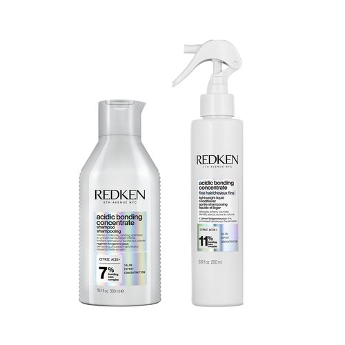 REDKEN Bonding Shampoo + Lightweight Liquid Conditioner Set | For Fine, Damaged Hair Repair | Acidic Bonding Concentrate | Strengthens Weak Hair and Repairs Hair Bonds