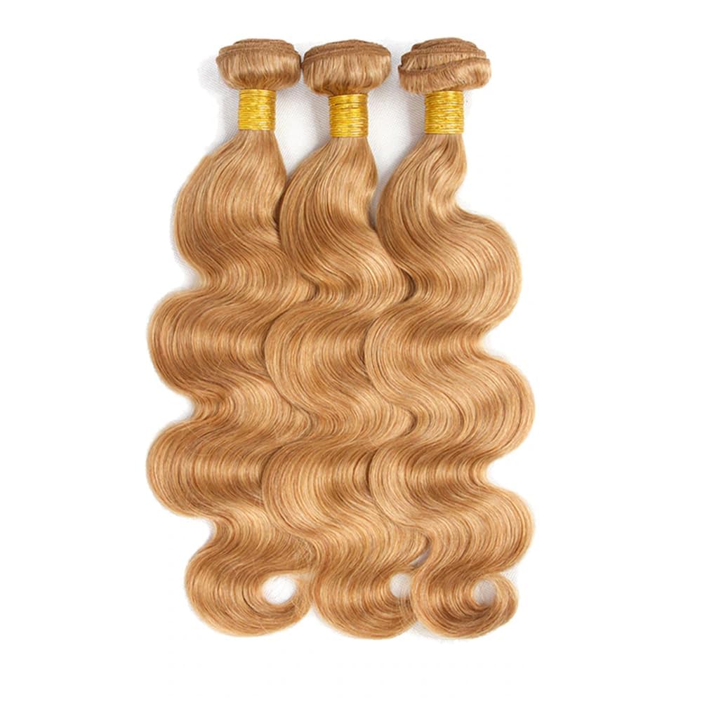 Giginger Brazilian Human Hair Bundles 20 22 24 Inch Honey Brown 27 Color Body Wave Bundles Human Hair Unprocessed Virgin Quick Weave Hair for Black Women