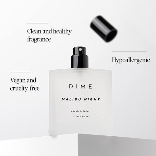 DIME Beauty Perfume Malibu Night, 1.7 oz / 50 ml - Light and Floral Musk Scent, Hypoallergenic, Clean Perfume, Eau de Toilette For Women