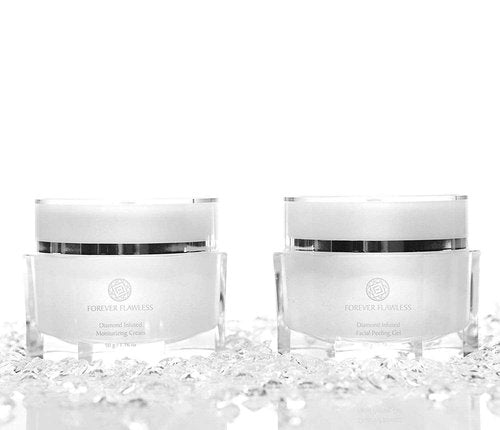 Forever Flawless Facial Peeling Gel and Moisturizing Cream. Two-Step Face Treatment. SPA Exfoliation at Home and Optimal Hydration for a Flawless Look