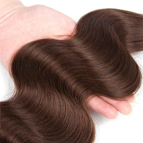 Dark Brown Body Wave Bundles Human Hair Chocolate Brown Body Wave Bundles Color 4 Human Hair Double Weft Brazilian Remy Hair Extensions Wet and Wavy Silky Soft for Black Women 26 28 30 inch