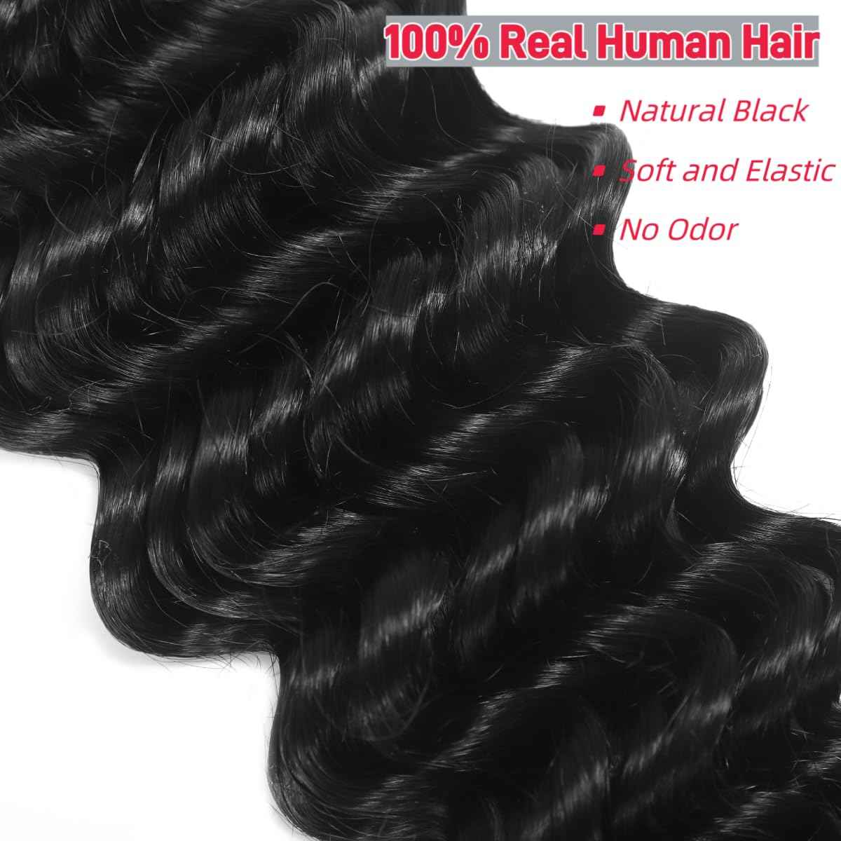 Human Braiding Hair Deep Wave Bulk Human Hair for Braiding Bohemian Knotless 2 Bundles 100g 20Inch No Weft 10A Brazilian Virgin Human Hair Extensions Curly Bulk Human Hair for Boho Braids