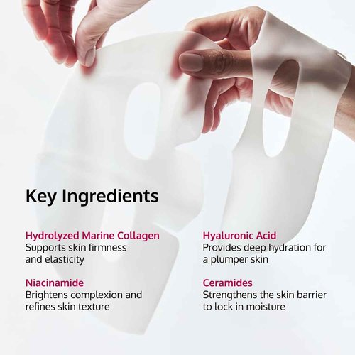 5th & Glow HydraLyft - Collagen Face Mask - Collagen Hydrogel Mask with Hyaluronic Acid & Niacinamide - Deep Hydration, Anti-Aging & Firming Collagen Mask for a Youthful, Glass Skin Glow - 4 Sheets