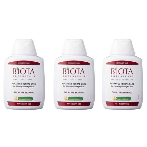 B'IOTA Botanicals Herbal Care Experts Daily Care Shampoo For Normal/Dry Thinning Hair 10.1 oz ( Pack of 3)