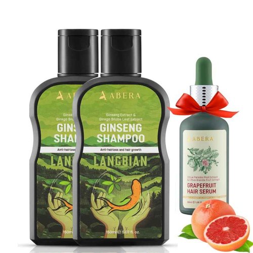 ABERA High-Performance Anti-Dandruff Shampoo with Langbian Ginseng Extract, Sulfate Free Paraben Free, 5,07 Fl Oz |2 Box + Free 1 Hair Growth Serum|