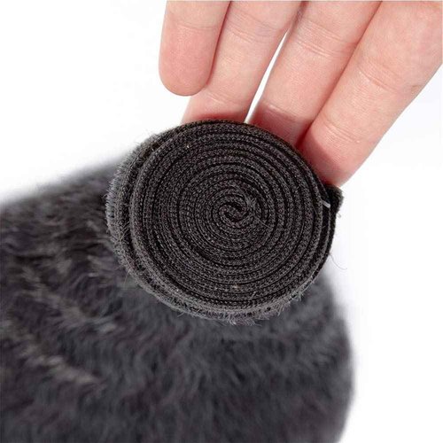 Yaki Straight Bundle Natural Black Human Hair 3 Bundles Kinky Straight Brazilian Unprocessed Virgin Hair Extensions Double Weft Bundle For Women 26 28 30 Inch