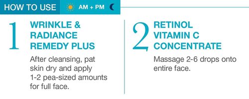 MD Complete Wrinkle Retinol Duo| Professional Dermatologist Skincare Includes Wrinkle & Radiance Remedy PLUS 1.0 fl oz and Retinol Vitamin C Concentrate with Retinol and Vitamin C 0.5 fl oz Set of Two